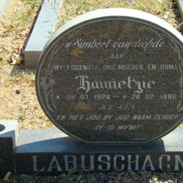 LABUSCHAGNE Hannetjie 1926-1986