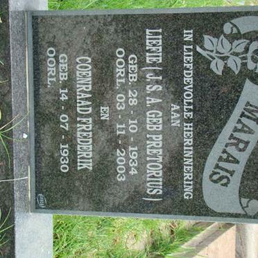 MARAIS Coenraad Frederik 1930- &amp; J.S.A. PRETORIUS 1934-2003