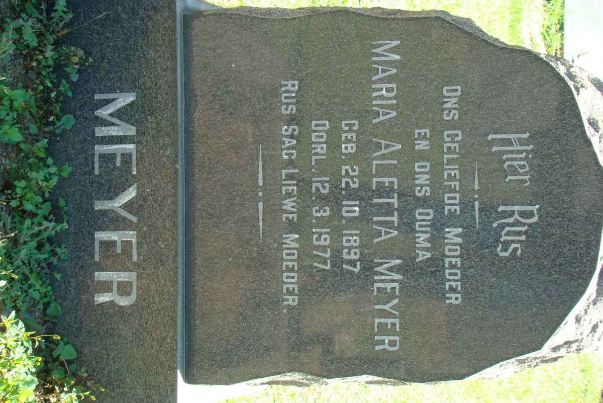 MEYER Maria Aletta 1897-1977