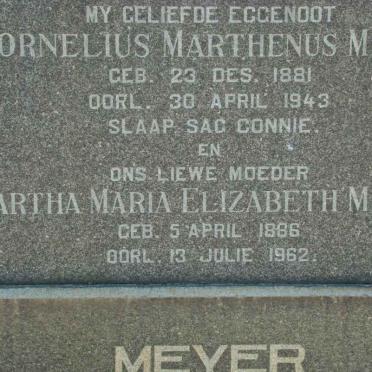 MEYER Cornelius Marthenus 1881-1943 &amp; Martha Maria Elizabeth 1886-1962