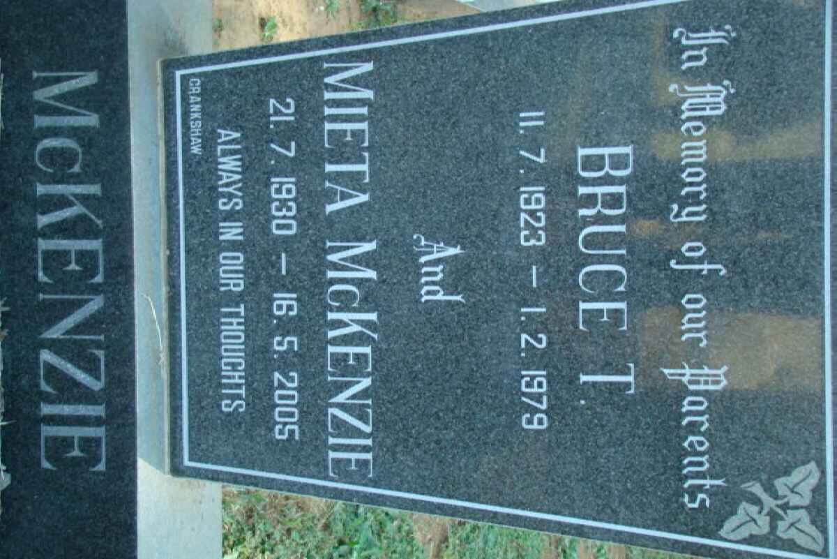 McKENZIE Bruce T. 1823-1979 &amp; Mieta 1930-2005