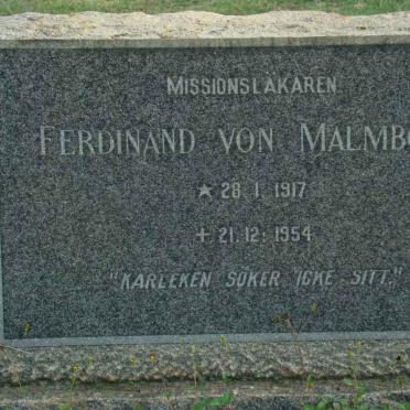 MALMBORG Ferdinand, von 1917-1954