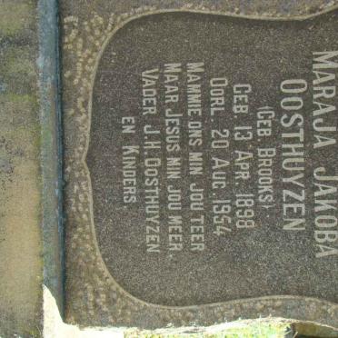 OOSTHUYZEN Maraja Jakoba nee BROOKS 1898-1954