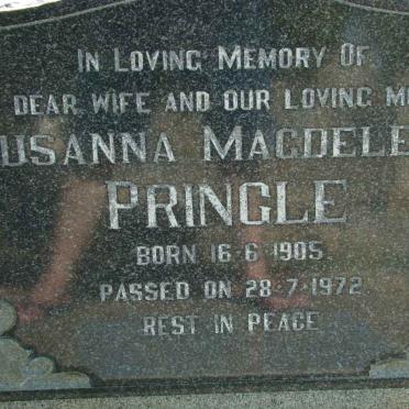 PRINGLE Susanna Magdelene 1905-1972