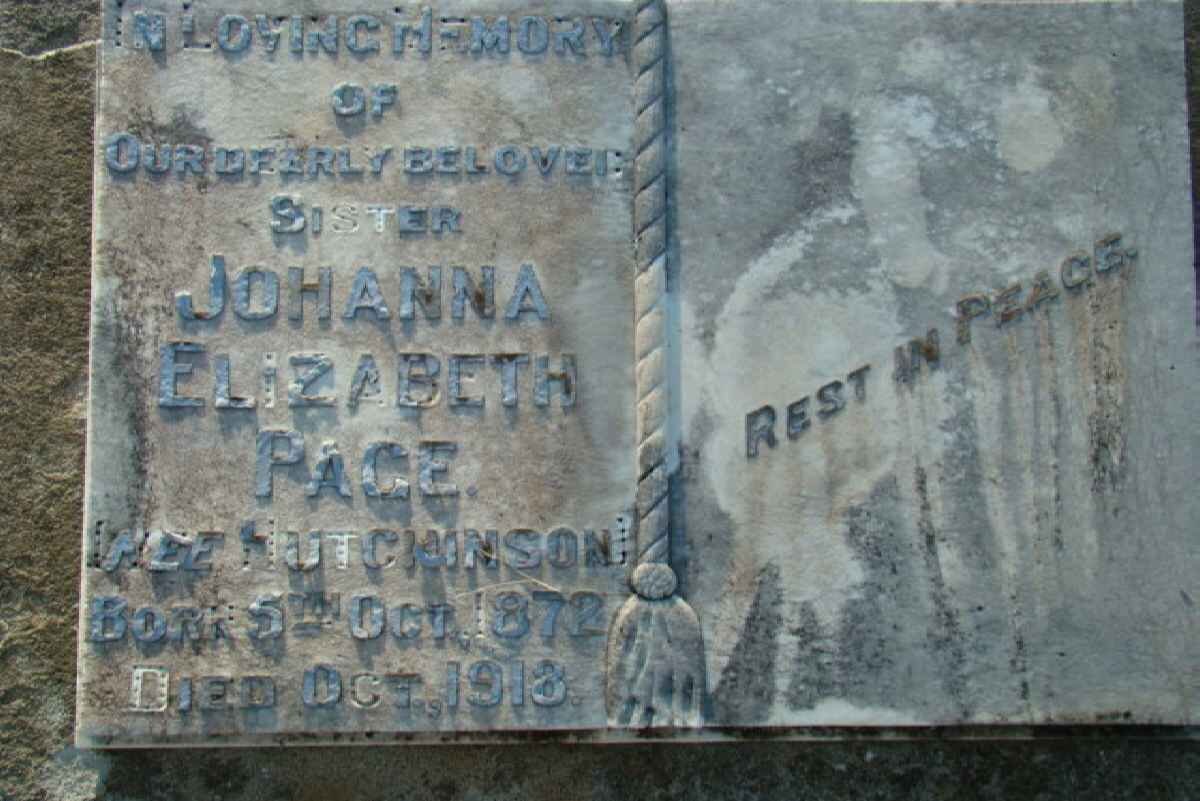 PAGE Johanna Elizabeth nee HUTCHINSON 1872-1918