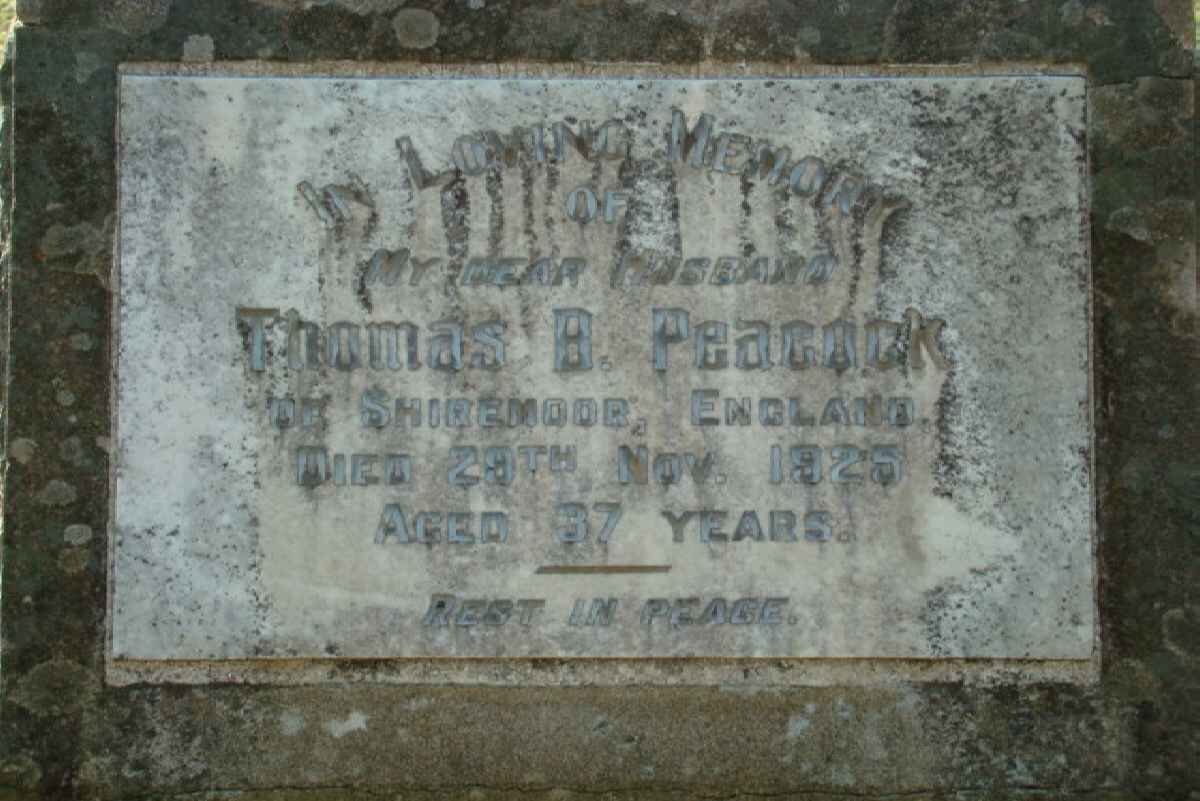 PEACOCK Thomas B.  -1925