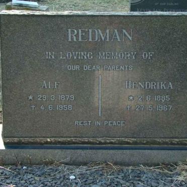 REDMAN Alf 1879-1958 &amp; Hendrika 1885-1967