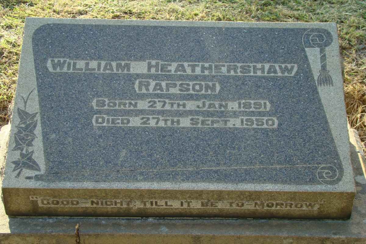 RAPSON William Heathershaw 1891-1950