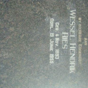 RIES Wessel Hendrik 1893-1955