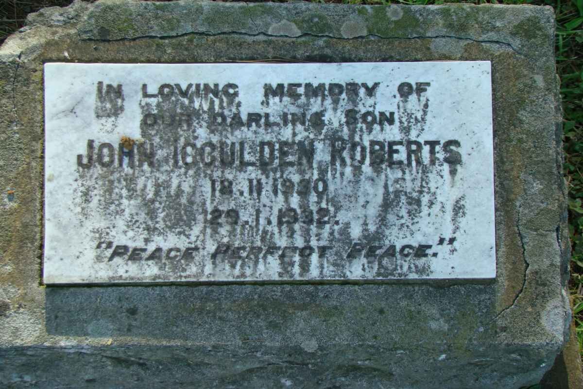 ROBERTS John Icculden 1930-1932