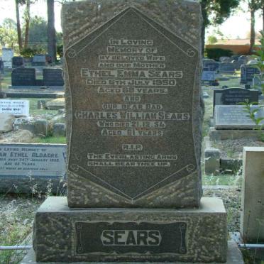 SEARS Charles William -1954 &amp; Ethel Emma -1950