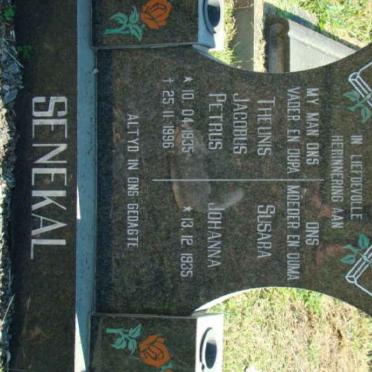 SENEKAL Theunis Jacobus Petrus 1935-1996 &amp; Susara Johanna 1935-