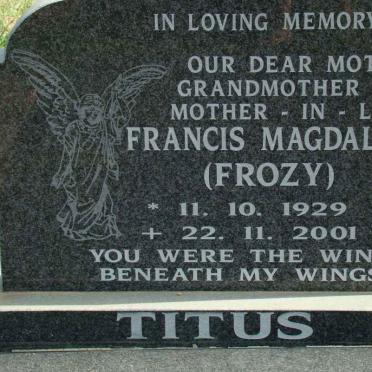 TITUS Francis Magdalene 1929-2001