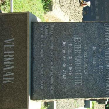 VERMAAK Jacobus Stephanus -1956 &amp; Hester Antoinette -1975