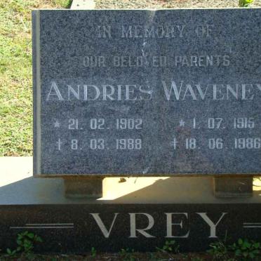 VREY Andries 1902-1988 &amp; Waveney 1915-1986