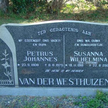WESTHUIZEN Petrus Johannes, van der 1908-1975 &amp; Susanna Wilhelmina STRYDOM 1918-2008