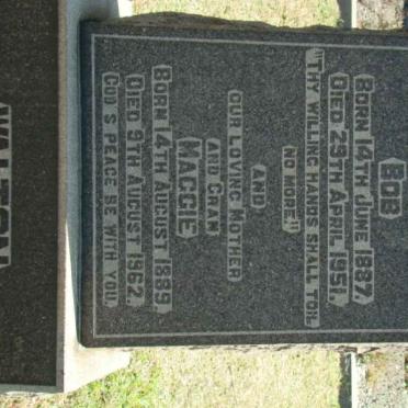 WALTON Bob 1887-1951 &amp; Maggie 1889-1962