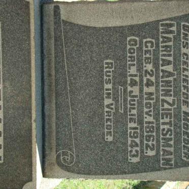 ZIETSMAN Maria Ann 1862-1943