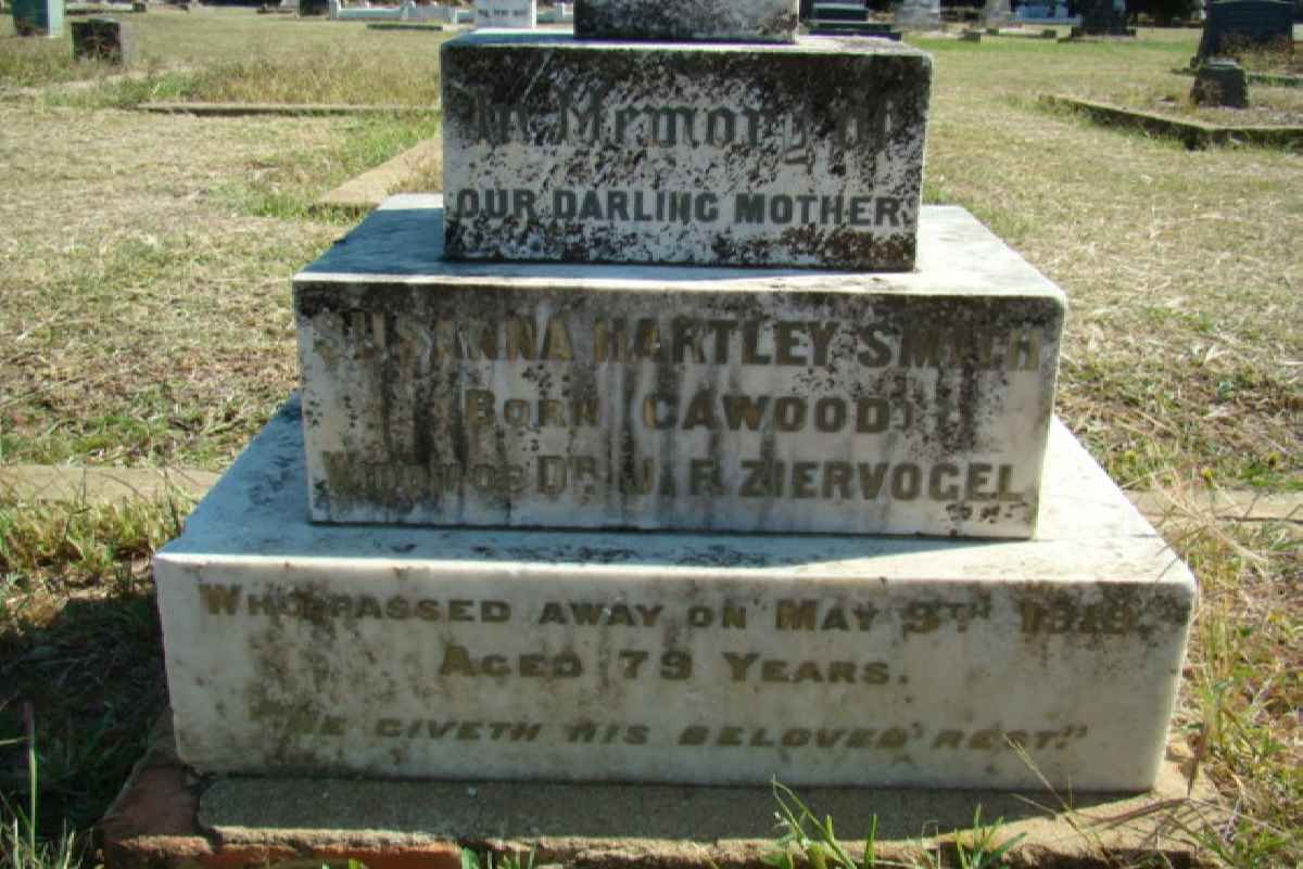 ZIERVOGEL Susannah Hartley Smith nee CAWOOD -1919