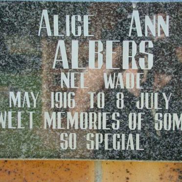 ALBERS Alice Ann nee WADE 1916-2004