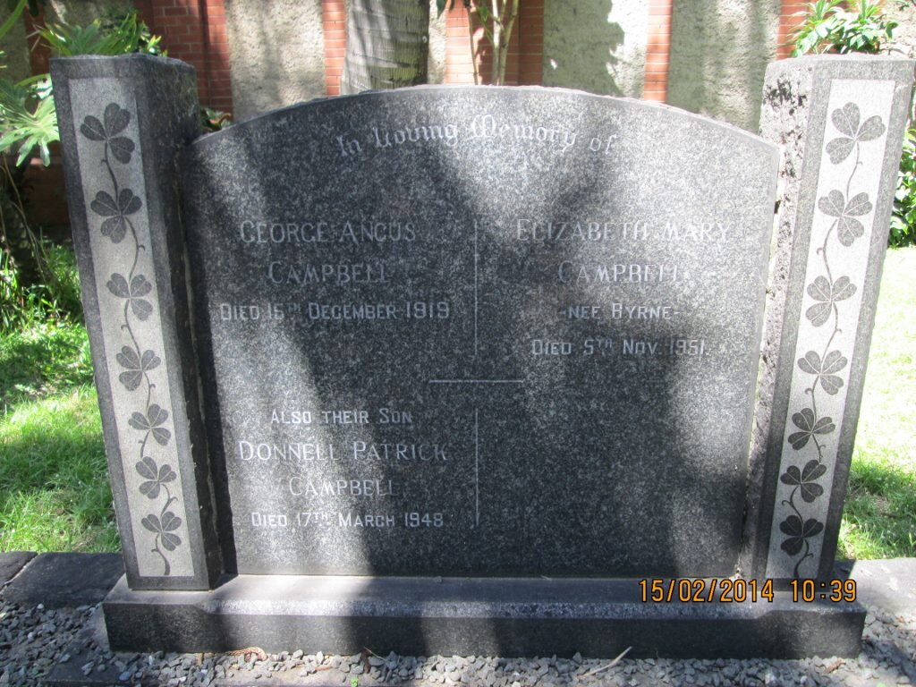CAMPBELL George Angus -1919 &amp; Elizabeth Mary BYRNE -1951 :: CAMPBELL Donnell Patrick 1948