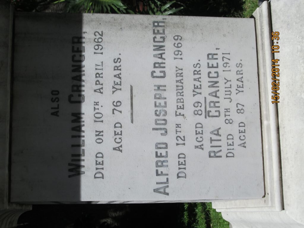 GRANGER William -1962 :: GRANGER Alfred Joseph -1969 :: GRANGER Rita -1971