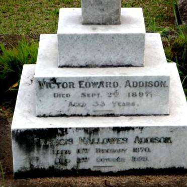 ADDISON Victor Edward -1897 :: ADDISON Francis Hallowes 1870-1929