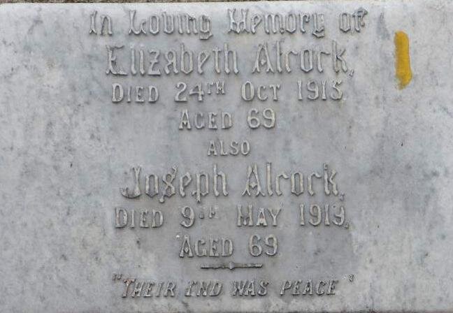 ALCOCK Joseph -1919 &amp; Elizabeth -1915