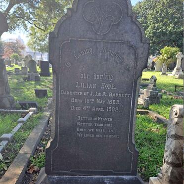 BARRETT Lilian Hope 1889-1902