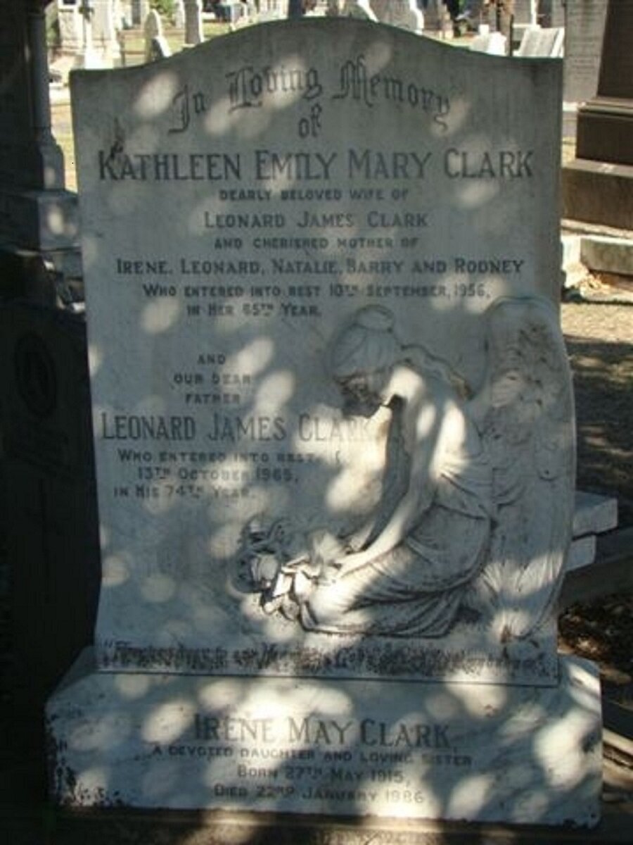 CLARK Leonard James -1965 &amp; Kathleen Emily Mary -1956 :: CLARK Irene May 1915-1986