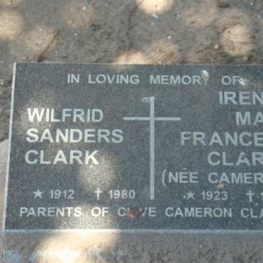 CLARK Wilfred Sanders 1912-1980 &amp; Irene May Frances CAMERON 1923-1987