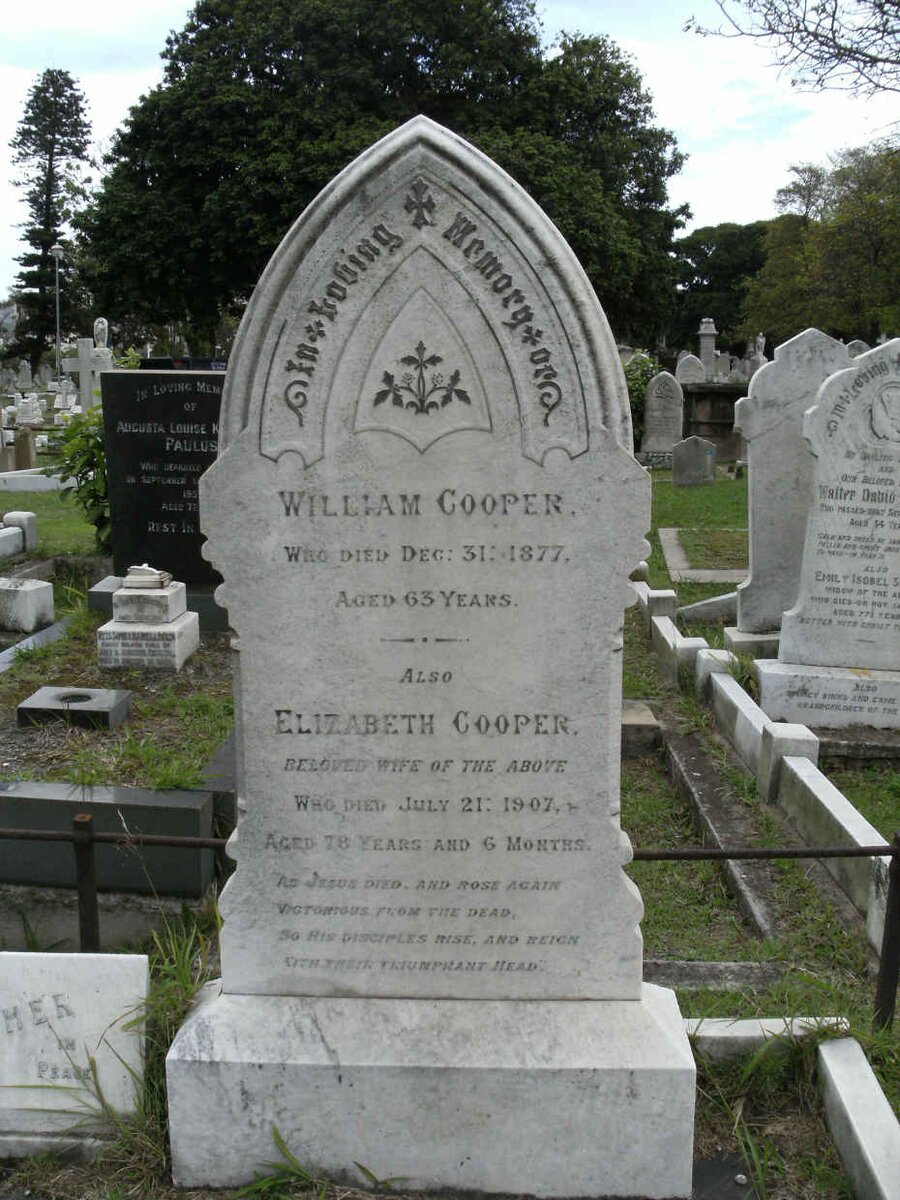 COOPER William -1877 &amp; Elizabeth -1907