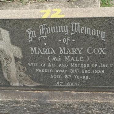 COX Maria Mary nee MALE -1959