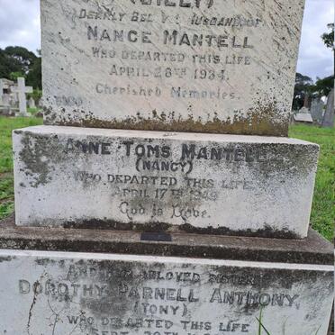 MANTELL Anne Toms -1949  :: ANTHONY Dorothy Parnell -1958