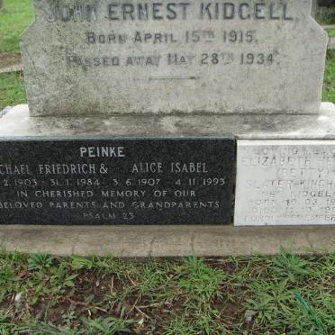 PEINKE Michael Friedrich 1903-1984 &amp; Alice Isabel 1907-1993 :: KIDGELL John Ernest 1915-1934