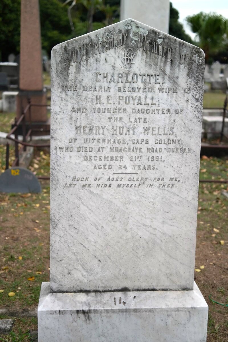 POVALL Charlotte nee WELLS -1891