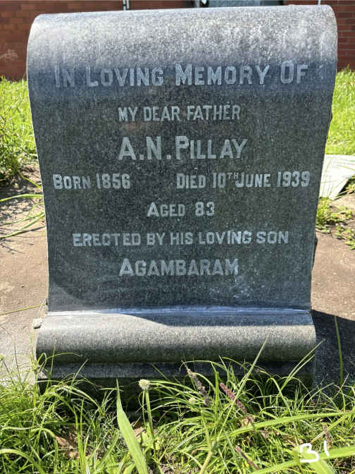 PILLAY A.N. 1856-1939
