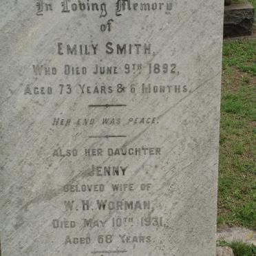 SMITH Emily -1892 :: WORMAN William H. -1941 &amp; Jenny -1931