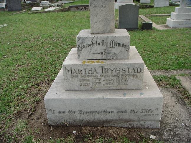 TRYGSTAD Martha 1876-1920