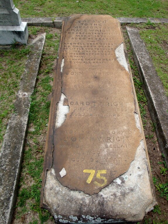 WRIGHT Grace -187? :: WRIGHT John :: WRIGHT ?oard -1899 :: WRIGHT John