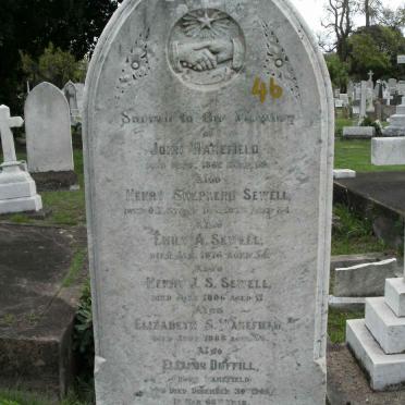 WAKEFIELD John -1862 :: SEWELL Henry Shepherd 1873 :: SEWELL  Emily A. :: SEWELL ? J.S.
