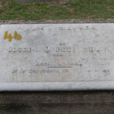 WELCH Joseph Orpeth  -1911