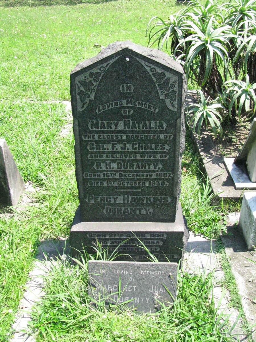 DURANTY Percy Hawkins 1881-1955 &amp; Mary Natalia CHOLES 1887-1930 :: DURANTY Margaret Joan