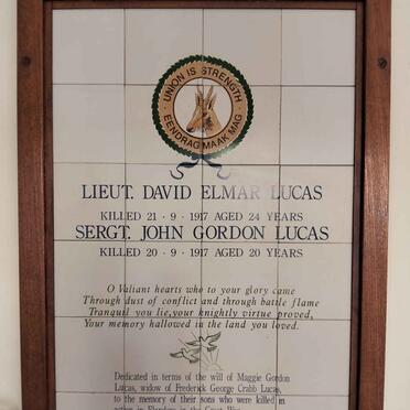 LICAS David Elmar -1917 :: LUCAS John Gordon -1917