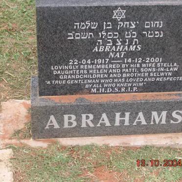 ABRAHAMS Nat 1917-2001