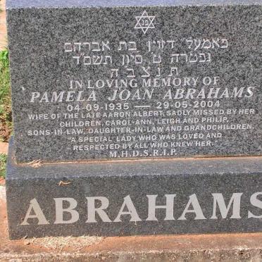 ABRAHAMS Pamela Joan 1935-2004