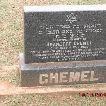 CHEMEL Jeanette 1929-1989