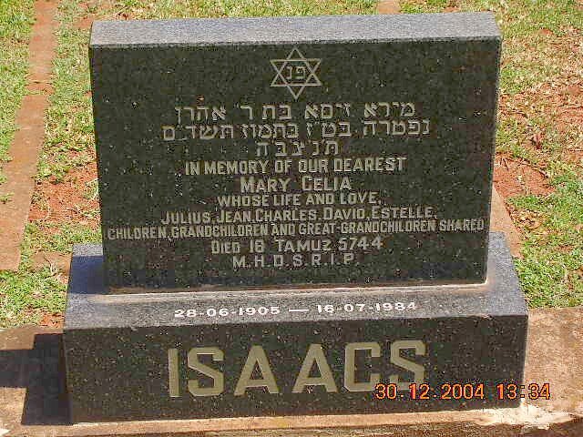 ISAACS Mary Celia 1905-1984