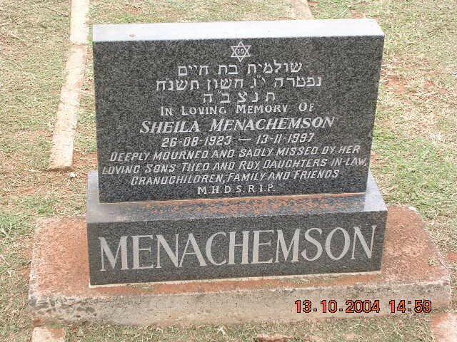 MENACHEMSON Sheila 1923-1997