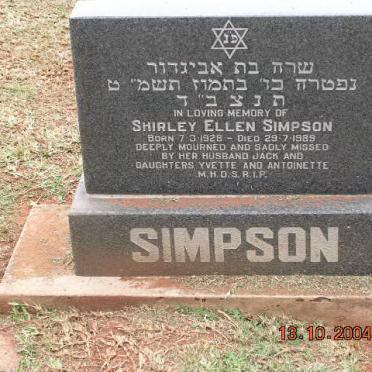 SIMPSON Shirley Ellen 1928-1989